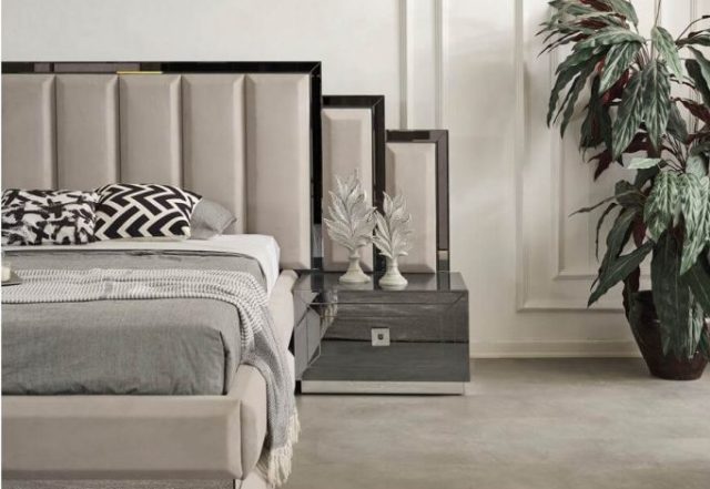 Серая зеркальная спальня Олимпия