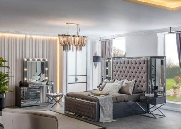 Серая зеркальная спальня Парма, Турция