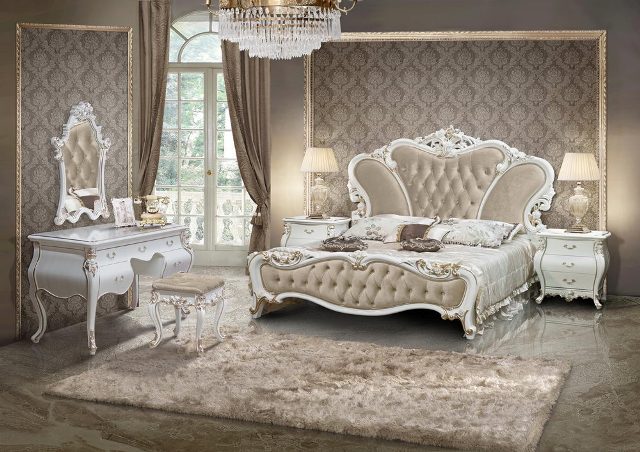 Белая мебель для спальни барокко Пале Рояль Белая мебель для спальни барокко Пале Рояль