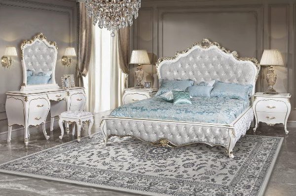 Белая мебель для спальни Романтика, барокко