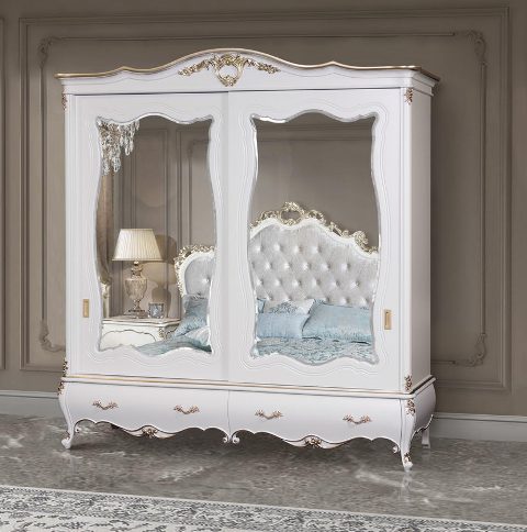 Белый классический шкаф-купе Романтика