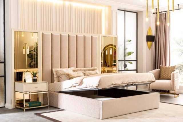 Бежевая спальня с золотом Соло, Турция Бежевая спальня с золотом Соло, Турция