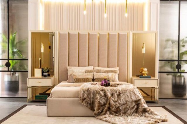 Бежевая спальня с золотом Соло, Турция Бежевая спальня с золотом Соло, Турция