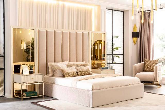 Бежевая спальня с золотом Соло, Турция Бежевая спальня с золотом Соло, Турция