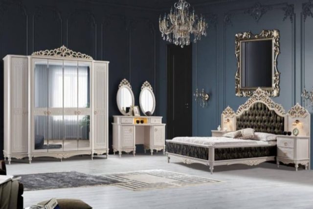 Королева-белая классическая мебель для спальни Королева-белая классическая мебель для спальни