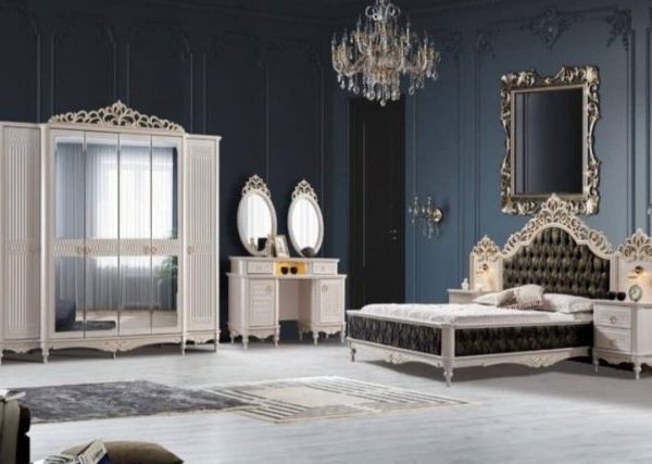 Королева-белая классическая мебель для спальни