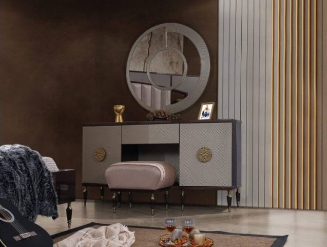 Коричневая глянцевая спальня Венеция