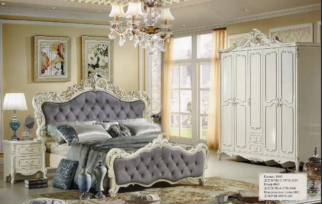 Белая мебель для спальни барокко Жозефина Белая мебель для спальни барокко Жозефина