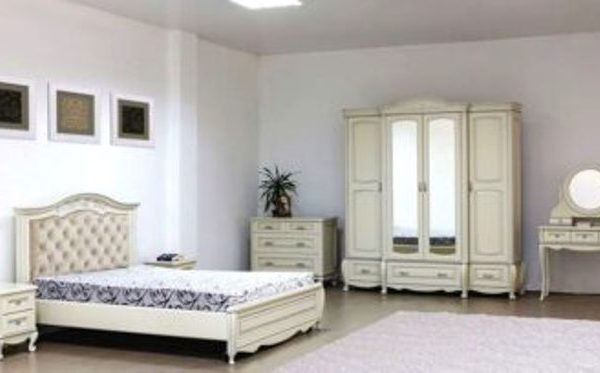 Белая деревянная мебель для спальни Анна