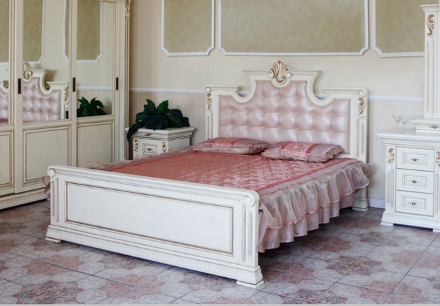 Белая дубовая спальня Мария, барокко Белая дубовая спальня Мария, барокко