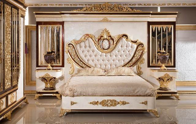 Белая спальня с золотом Якут, барокко