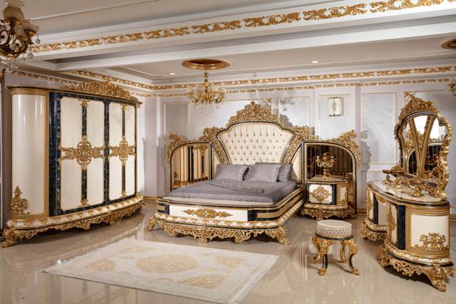 Белая мебель для спальни Султан, барокко Белая мебель для спальни Султан, барокко