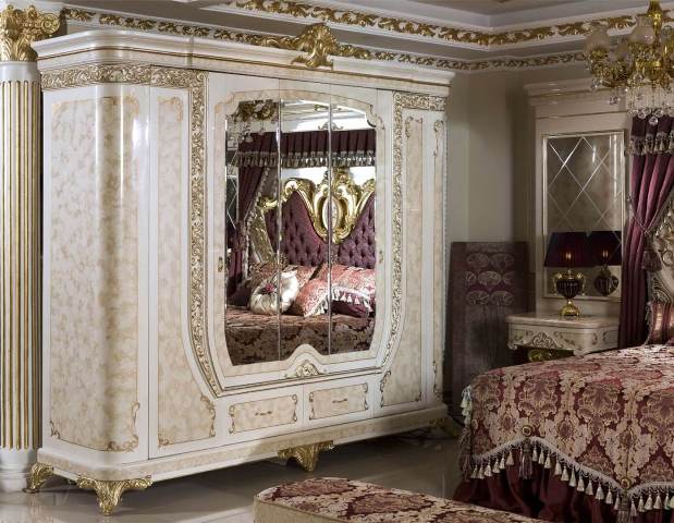 Белая спальня с золотом Якут, барокко Белая спальня с золотом Якут, барокко