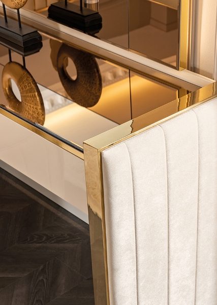 Бежевая спальня с золотом Рейн, АРТ-Деко