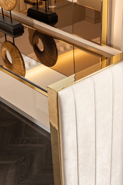 Бежевая спальня с золотом Рейн, АРТ-Деко