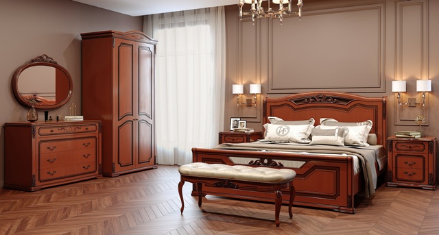 Коричневая деревянная спальня Версаль Коричневая деревянная спальня Версаль