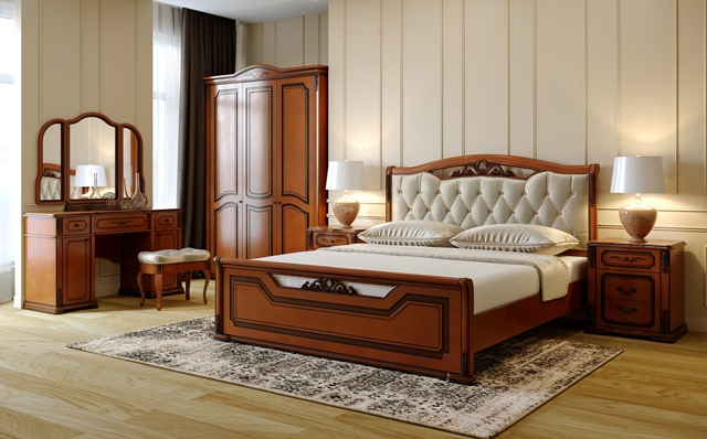 Коричневая деревянная спальня Версаль Коричневая деревянная спальня Версаль