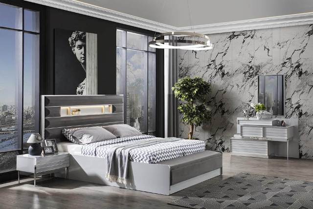 Серая мебель для спальни Лион, Турция Серая мебель для спальни Лион, Турция