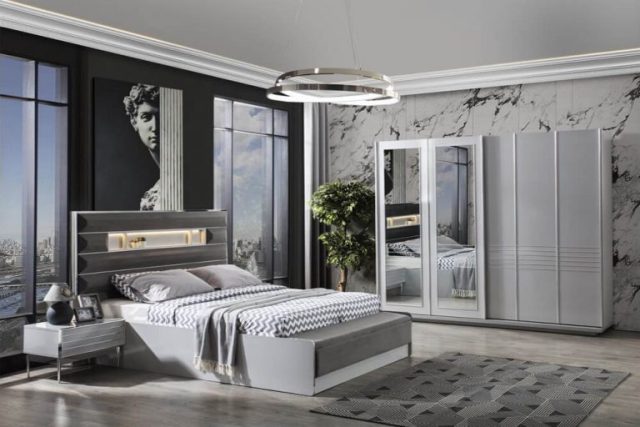 Серая мебель для спальни Лион, Турция Серая мебель для спальни Лион, Турция