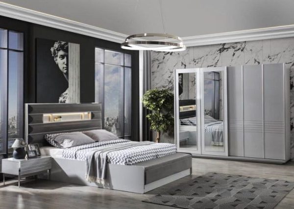 Серая мебель для спальни Лион, Турция