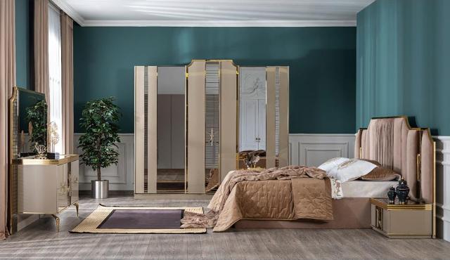 Бежевая спальня Маджестик, АРТ-Деко Бежевая спальня Маджестик, АРТ-Деко