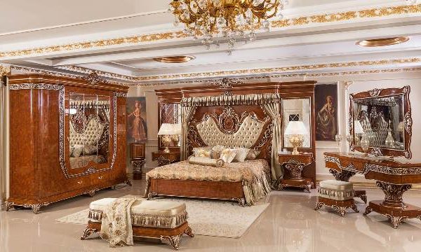 Ореховая спальня Якут в стиле барокко