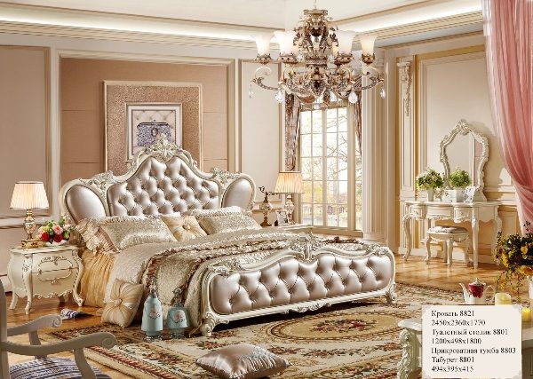 Белая классическая мебель для спальни Анжелика
