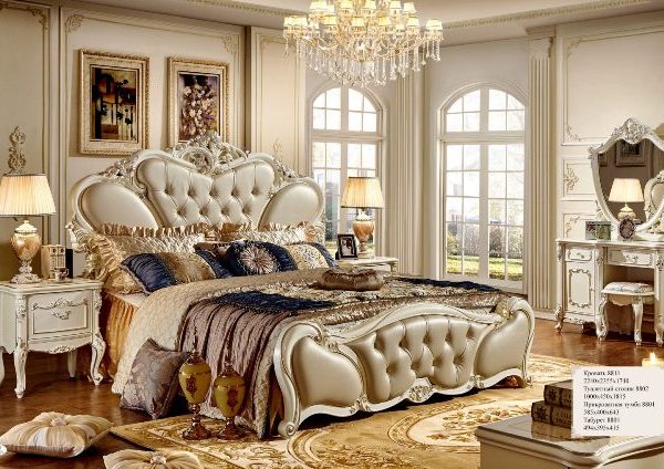 Белая мебель для спальни Роял барокко
