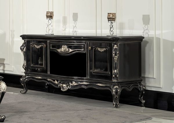 Черная тумба ТВ Мона Лиза