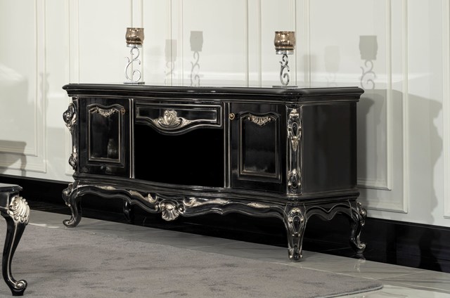 Черная тумба ТВ Мона Лиза