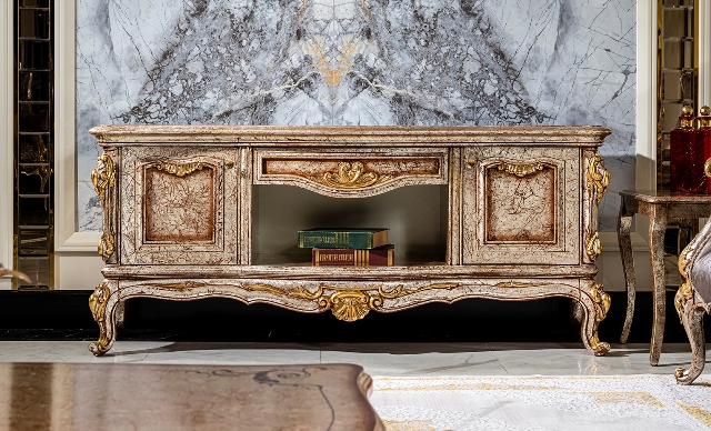 Золотая тумба под телевизор Мона Лиза Золотая тумба под телевизор Мона Лиза