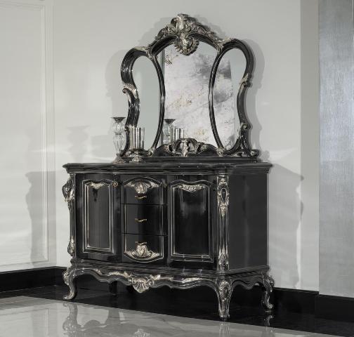 Мона Лиза черная спальня в стиле барокко Мона Лиза черная спальня в стиле барокко