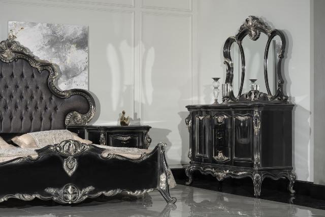 Мона Лиза черная спальня в стиле барокко