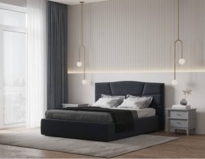 Современная мягкая двухспальная кровать Фариж