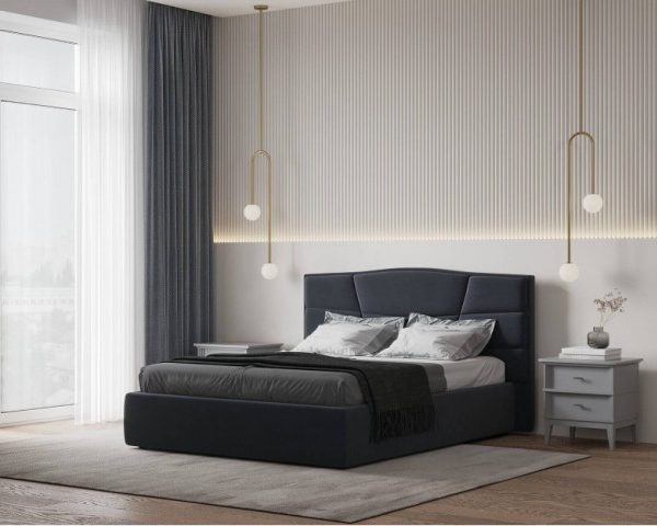 Современная мягкая двухспальная кровать Фариж