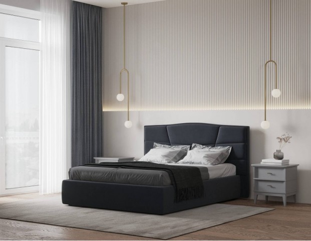 Современная мягкая двухспальная кровать Фариж