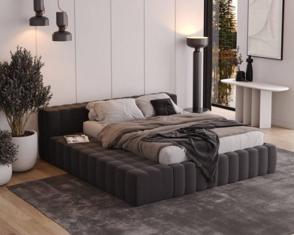 Велюровая двухспальная кровать Тор