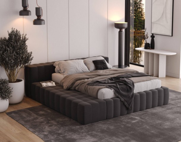 Велюровая двухспальная кровать Тор Велюровая двухспальная кровать Тор
