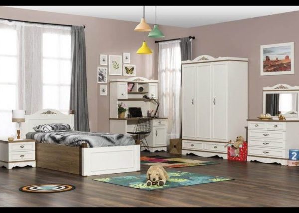 Кантри белая детская мебель для спальни
