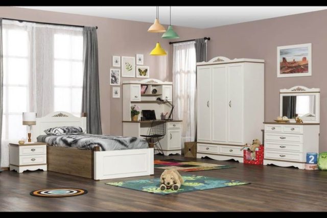 Кантри белая детская мебель для спальни Кантри белая детская мебель для спальни