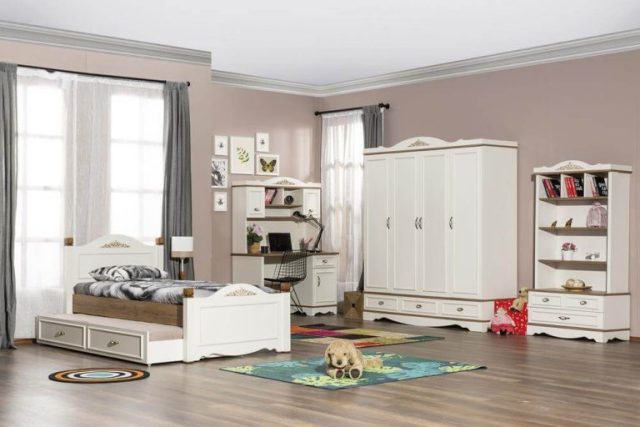 Кантри белая детская мебель для спальни Кантри белая детская мебель для спальни