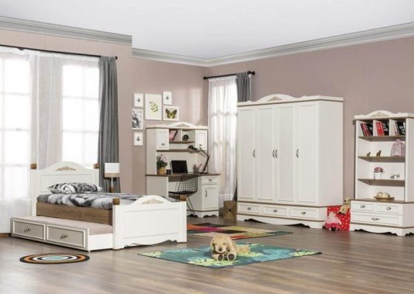 Кантри белая детская мебель для спальни