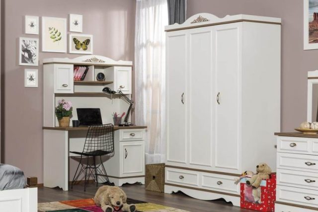 Кантри белая детская мебель для спальни Кантри белая детская мебель для спальни