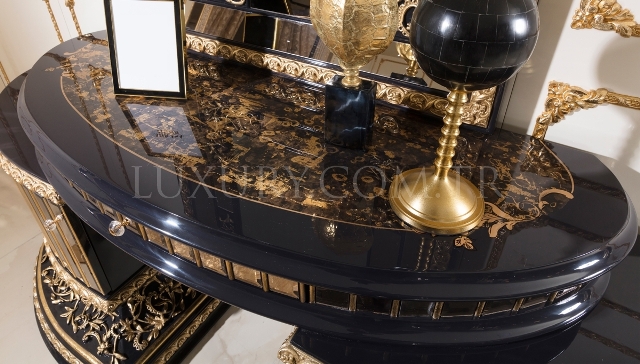 Элитная черная кровать с золотом Геракл Элитная черная кровать с золотом Геракл