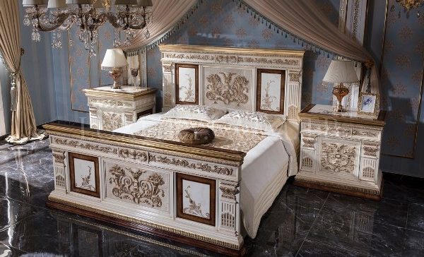 Император - белая резная спальня