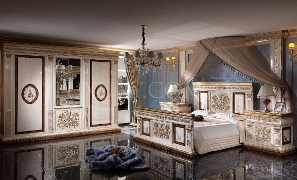 Император - белая резная спальня