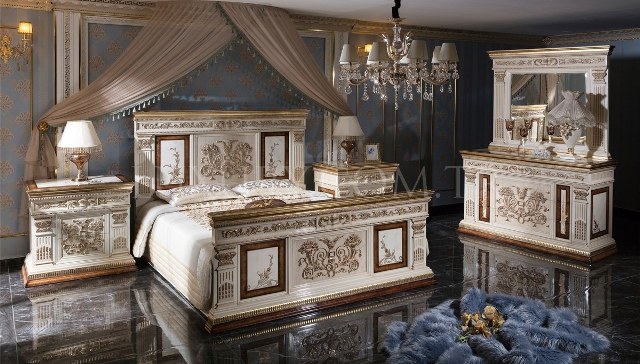 Император - белая резная спальня Император - белая резная спальня