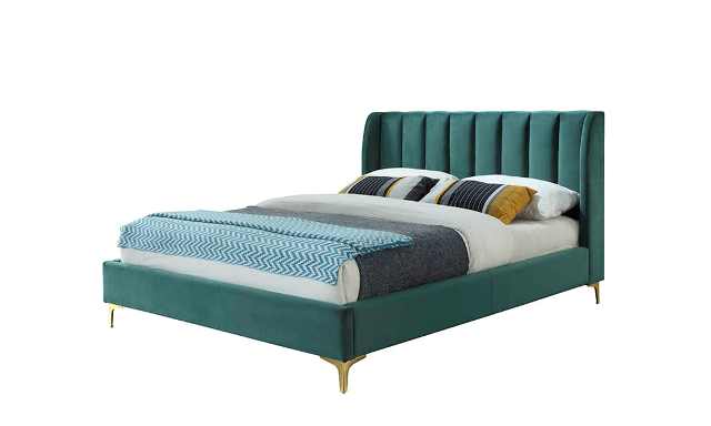 Зеленая велюровая кровать 1600 Лея Зеленая велюровая кровать 1600 Лея