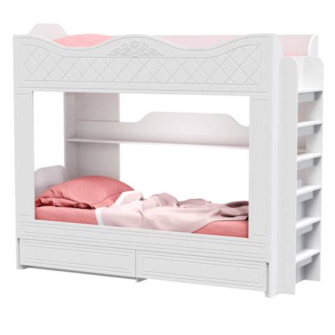 Амели белая детская двухъярусная кровать