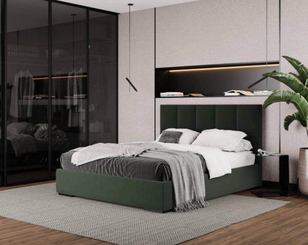 Зеленая двухспальная кровать Оград